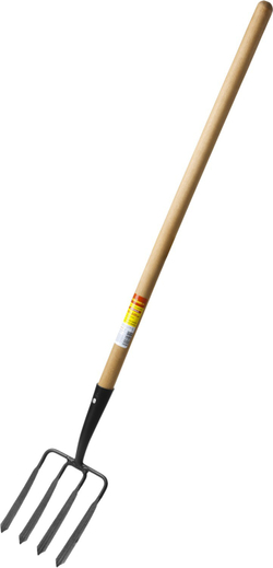 GRINDA 180 х 220 х 1300 мм, четырёхрогие, кованные зубья, антикор. покрытие, деревянный черенок высш. сорт, вилы копальные кованые (39722)