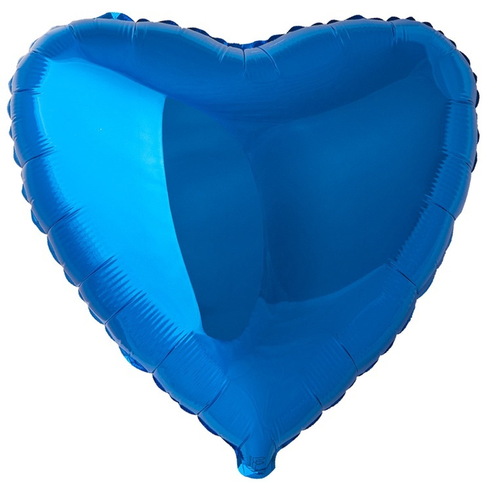 Сердце синее из фольги с гелием 46 см