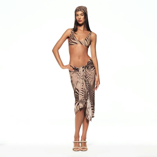 SKIMS X ROBERTO CAVALLI САРОНГ, ЗЕБРОВЫЙ ПРИНТ