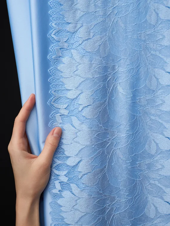 03-77 Кружево эластичное 24 см, голубой 3090