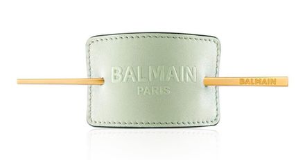 Balmain Hair Couture Заколка кожаная зеленая с тиснением Лимитированная Коллекция