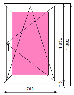 Пластиковое окна 1050 х 700 ТермА Эко