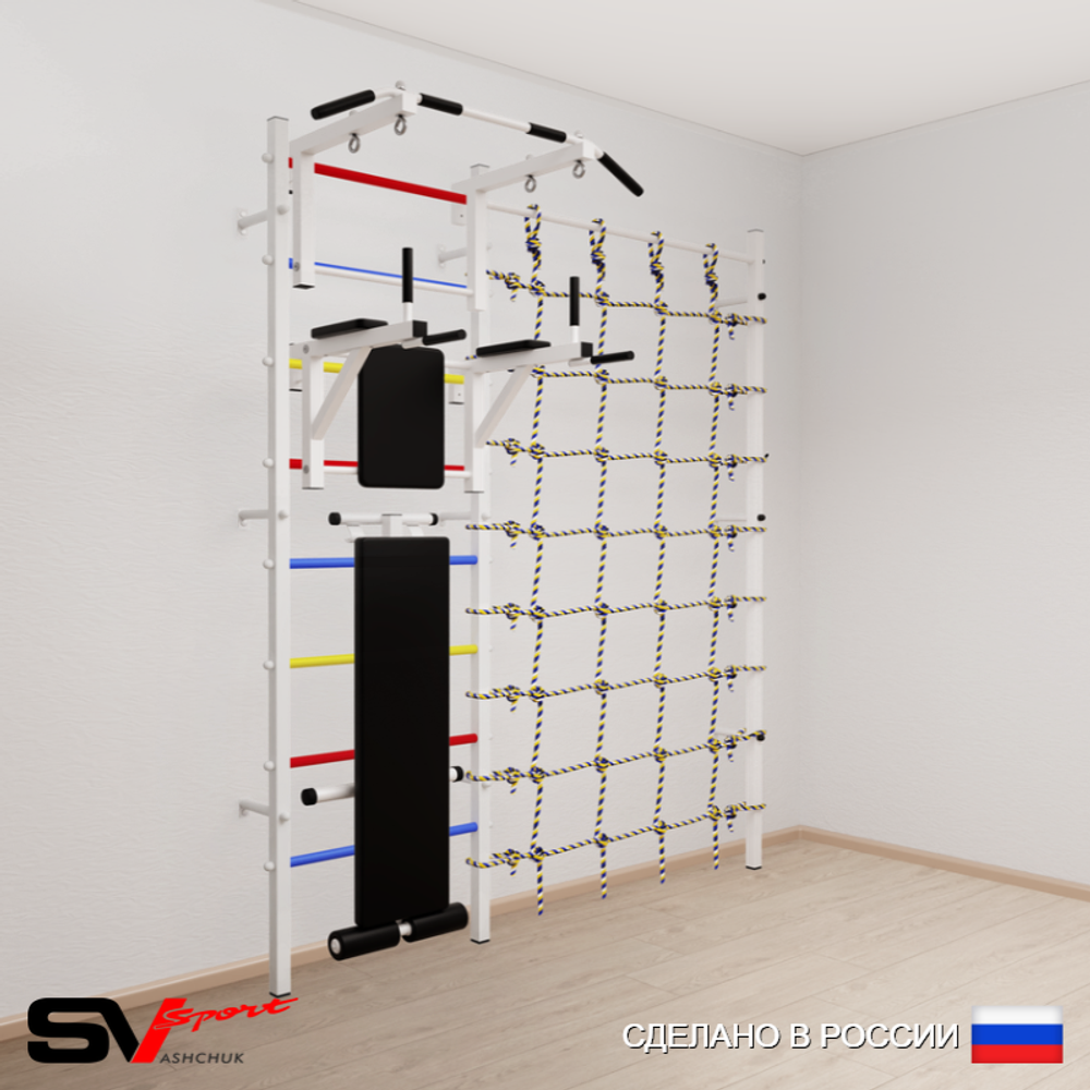 Шведская стенка Sv Sport 5050 (Турник стандарт/Брусья/Скамья/Канатный лаз)