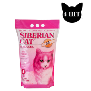 Наполнитель для кошачьего туалета, Сибирская Кошка "Элита", силикагель (розовые гранулы) для привередливых