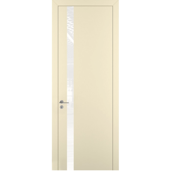 Межкомнатная дверь экошпон ZADOOR Квалитет K2 крем стекло White Pure