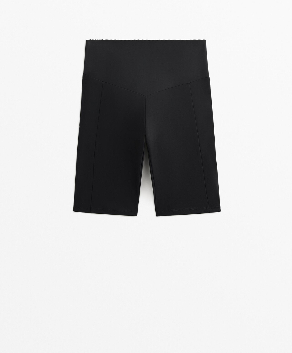 OYSHO Легинсы для велоспорта с высокой посадкой и карманами, 20 см, черный