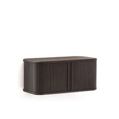 Шкафчик для ванной Mailen из ясеневого шпона в темной отделке, 90 x 45