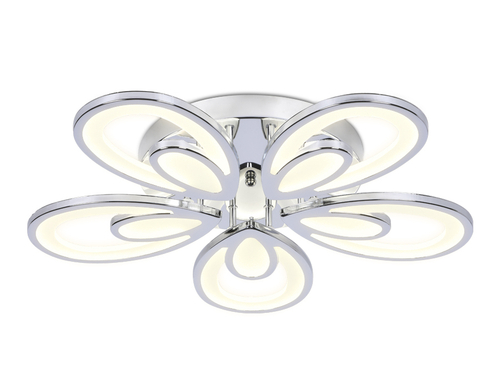 Потолочный светодиодный светильник с пультом FA469/5 CH хром 110W 580*560*80 (ПДУ РАДИО 2.4)