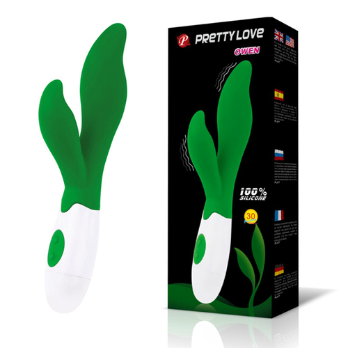 Baile Pretty Love Owen – вибратор с клиторальным отростком, зеленый, 20 см