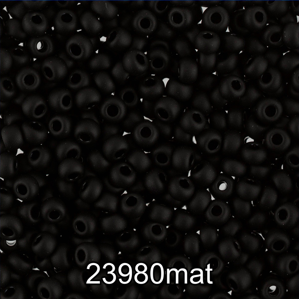 Бисер Чехия "GAMMA" круглый 2 08/0 2.9 мм H660 mat черный мат. ( 23980/1 )