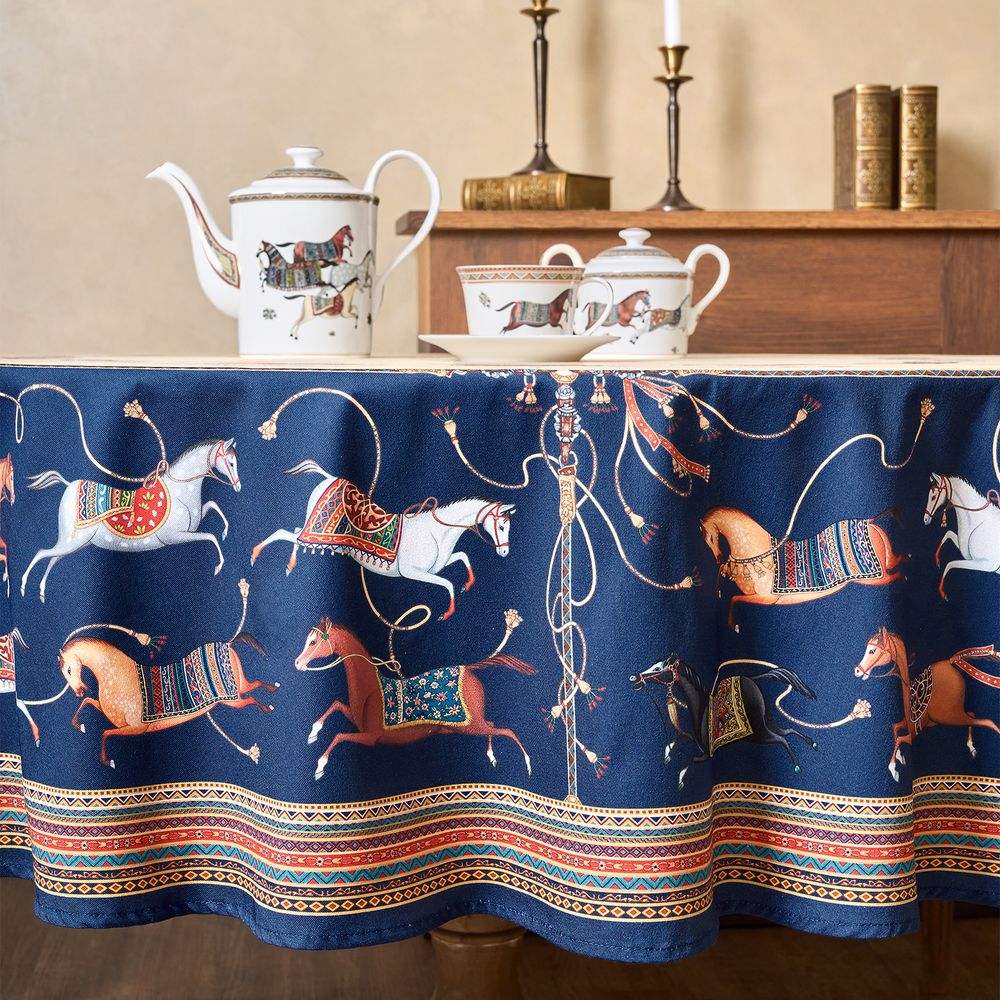 СКАТЕРТЬ КРУГЛАЯ "PASSAGE" 190СМ ,БЕЖЕВЫЙ, 100% ХЛОПОК,ТВИЛ,ПРОПИТКА