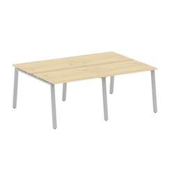 Metal System Рабочая станция на 4 места на А-образном м/к БА.СМ-4.1 Акация Лорка/Металл Серый 2000*1