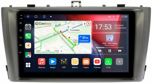 Магнитола для Toyota Avensis 2008-2015 (рамка серая) - CanBox 9-3017 Android 10, SIM-слот