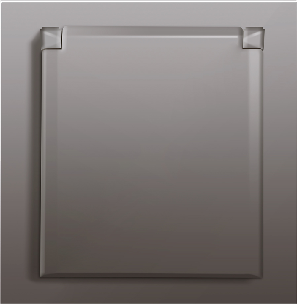 Накладка для розетки Schuko с заземлением, с крышкой, 16A 250 В~, сталь, серия R98