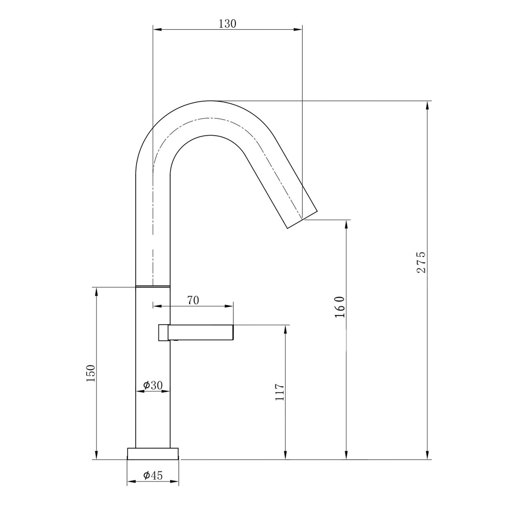 Смеситель для раковины высокий WONZON & WOGHAND, Черный матовый (WW-6068-MB)
