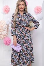 Платье "Городской романс" (блэк/васильки) П5787 LT Collection