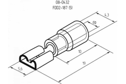 Клемма REXANT плоская изолированная гнездо 5.6 мм 1.5-2.5 кв.мм /РПИм 2-5, 100 шт 08-0432