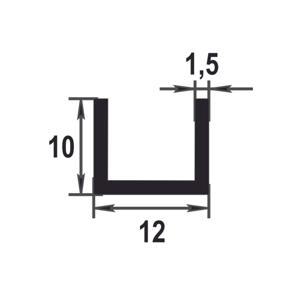 Швеллер Лука 10*12*10*1,5 Шв 02.2000.500 без окраса