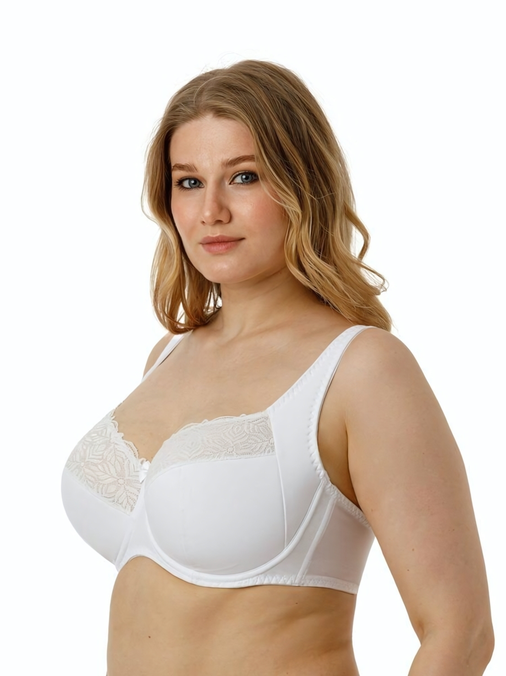 Бюстгальтер на каркасах с мягкими чашками и широким станом (Размер: 85B) (Цвет: белый)