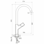 Смеситель для кухни 25k MIXLINE ML27-032 "Primo" высокий излив боковая ручка