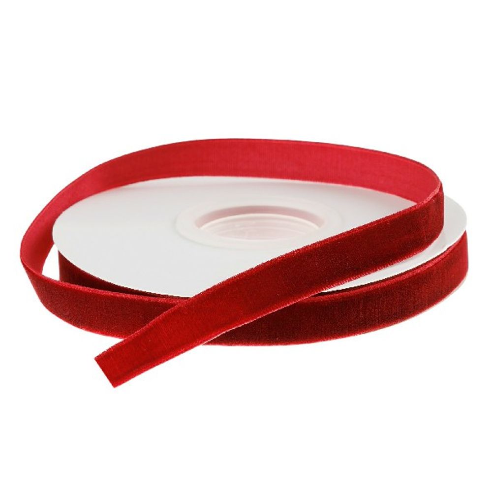 Лента декоративная (бархат) 12ммx10ярд (Винный)