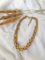 Цепь объемное плетение, оттенок золото глянец