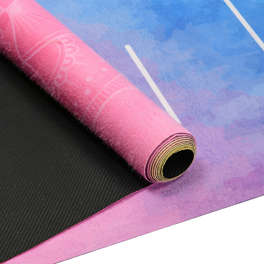 Тревел коврик для йоги Rainbow Mandala 185*68*0,1 см из микрофибры и каучука