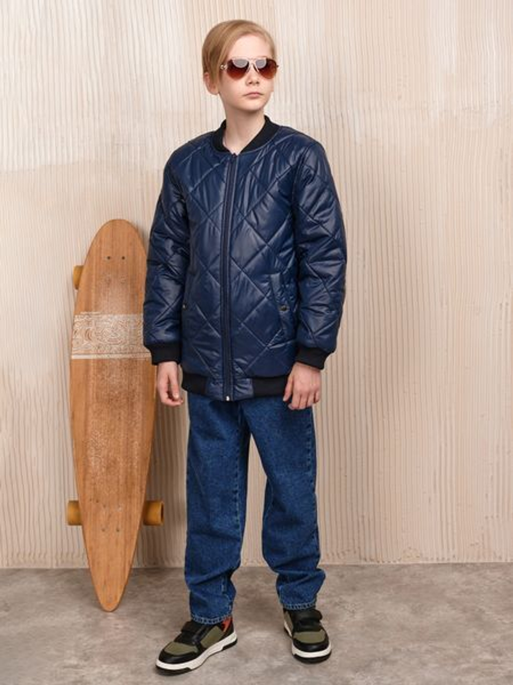 Бомбер демисезонный для мальчика "Тренд" синий