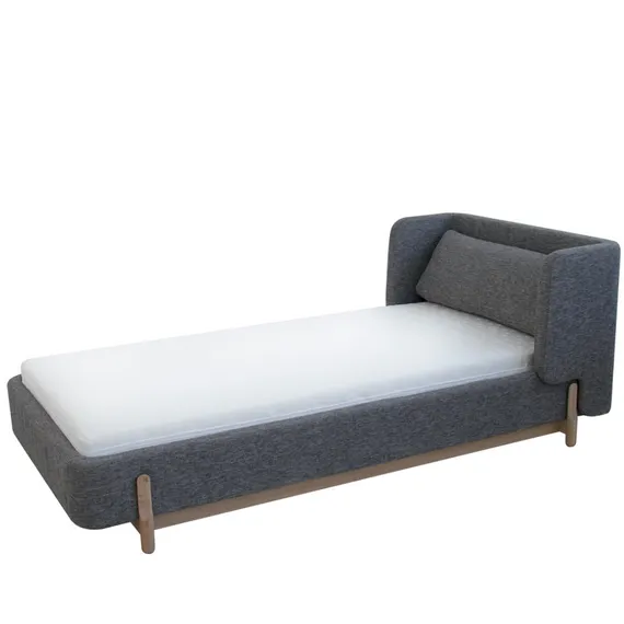 Кровать с подъемным механизмом Basic, 90х200 см (серый, рогожка)