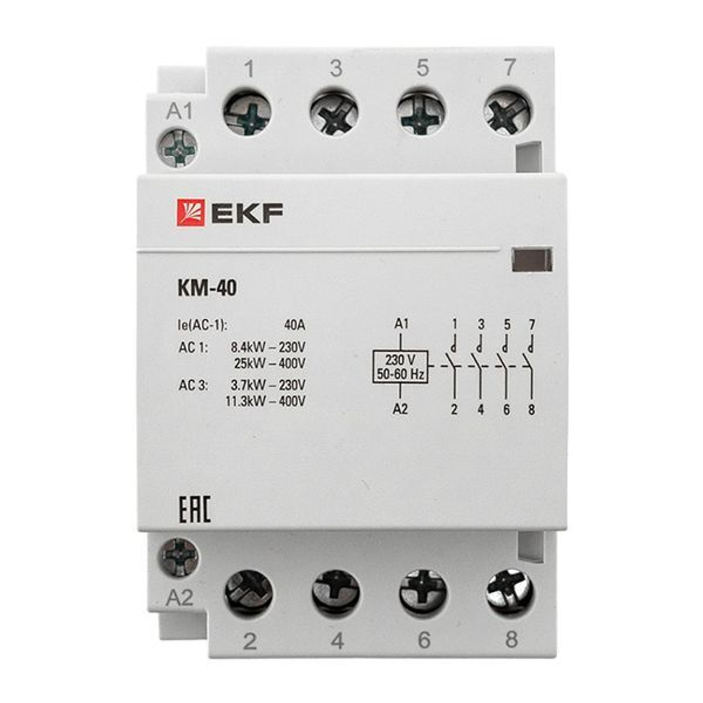Контактор модульный КМ 40А 4NО (3 мод,) EKF PROxima