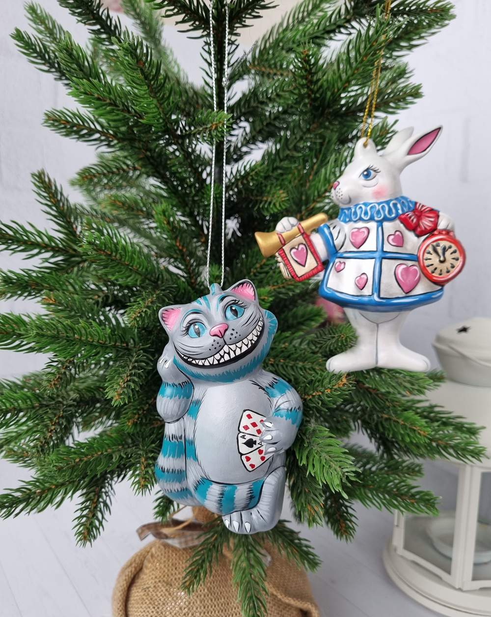 Набор игрушек чеширский кот и кролик из Алисы