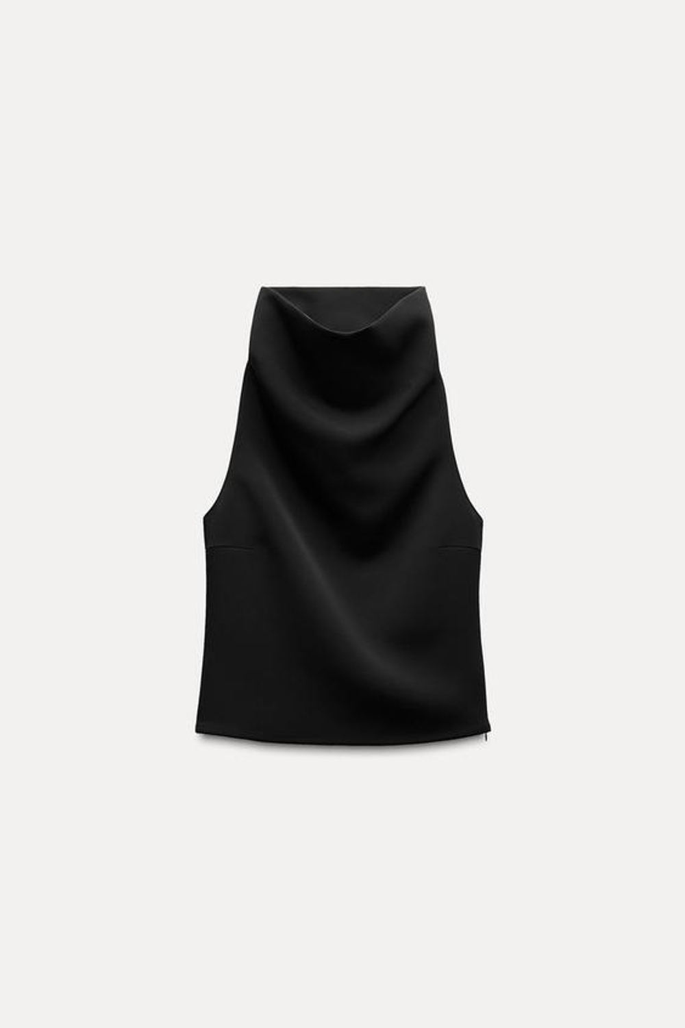 ZARA ТОП С ВОРОТНИКОМ-СТОЙКОЙ — ZW COLLECTION, ЧЕРНЫЙ