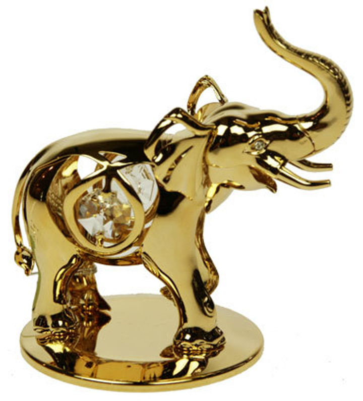 Фигурка декоративная Crystocraft Слоник с кристаллами Swarovski, 9х9 см