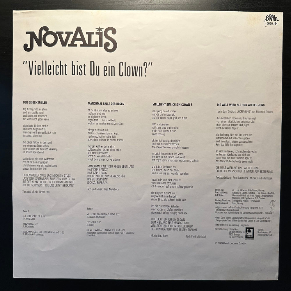 Novalis – Vielleicht Bist Du Ein Clown? (Германия 1978г.)