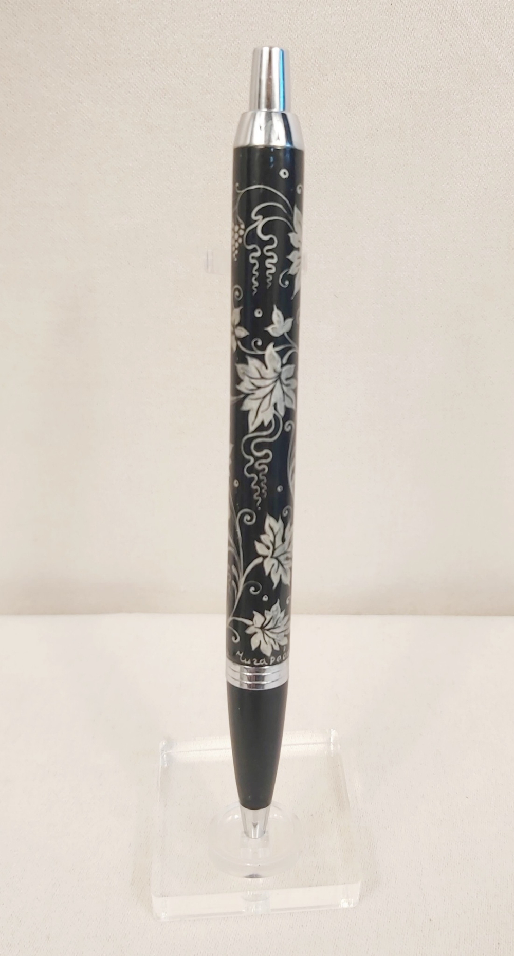 Ручка шариковая с ручной росписью Палех "Роскошный виноград" в футляре