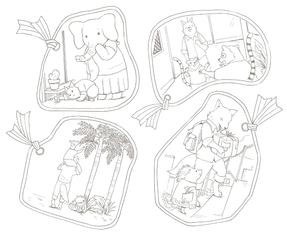 Traveling Animal Orchestra Exciting. Coloring Book