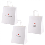 Набор пакетов подарочных бумажных Alingar, (L) 24х28х14 см, вертикальные, "Поздравления ассорти", белый крафт, на подложке, ассорти