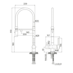 Смеситель для кухни 35к IDDIS ACEGMFFi05 "Ace" высокий, 3 в1, вых. д/пит. фильтра, душ  ГРАФИТ