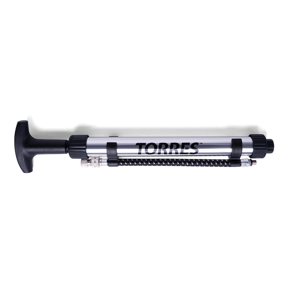 Насос TORRES 20 см двойного действия, алюминий, гибкий шланг, игла 5 мм