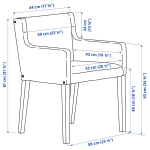Стол + 4 стула с подлокотниками - MÖRBYLÅNGA / MÅRENÄS IKEA/ МЕРБИЛОНГА/ МАРЕНЭС ИКЕА, 205х95х75 см, темно-серый/коричневый