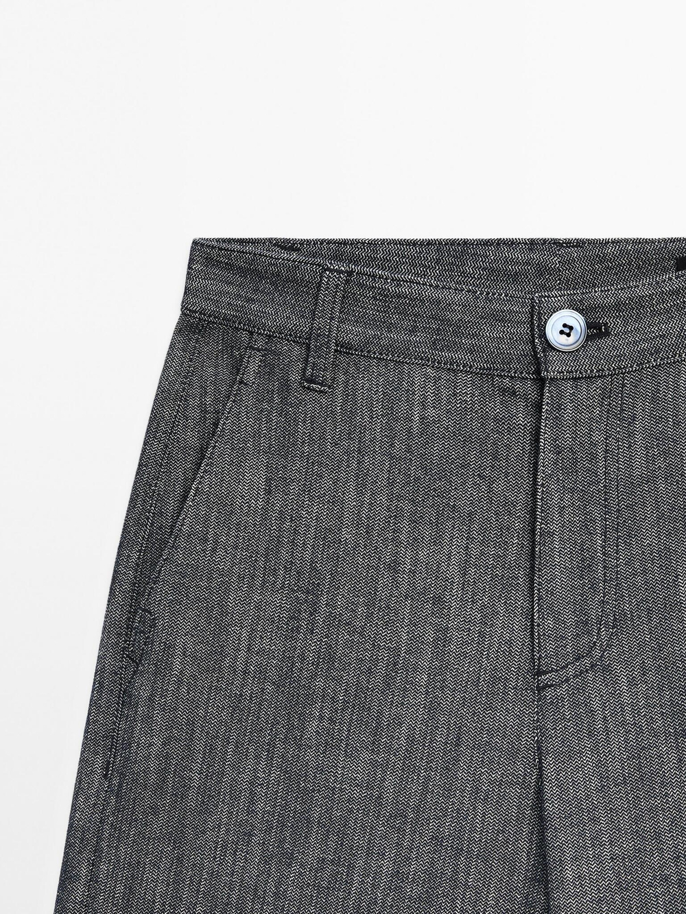 Massimo Dutti Широкие брюки со средней посадкой, серо-синий