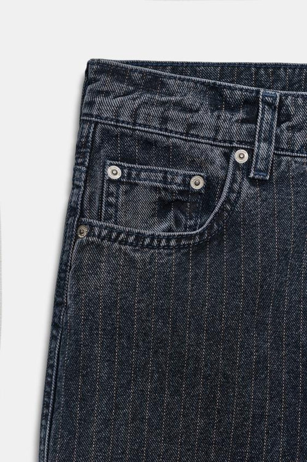 ZARA ДЖИНСЫ FLARE В ПОЛОСКУ С ВЫСОКОЙ ПОСАДКОЙ — ZW COLLECTION, МОРСКОЙ СИНИЙ