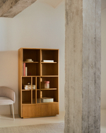 Витрина Helvine 4 двери 2 ящика дубовый шпон и закаленное стекло 100 x 174