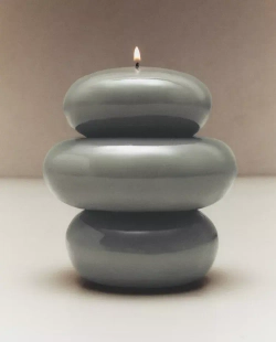 ZARA HOME ФИГУРНАЯ СВЕЧА «КАМНИ», СИНИЙ