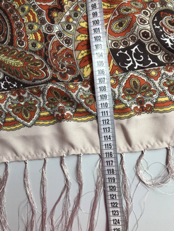 Платок шерстяной с набивным рисунком и бахромой, новый