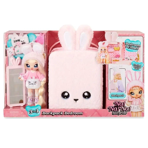 Игровой набор Na! Na! Na! Surprise 3в1 спальня-рюкзак 3-in-1 Backpack Bedroom Playset Pink, розовый
