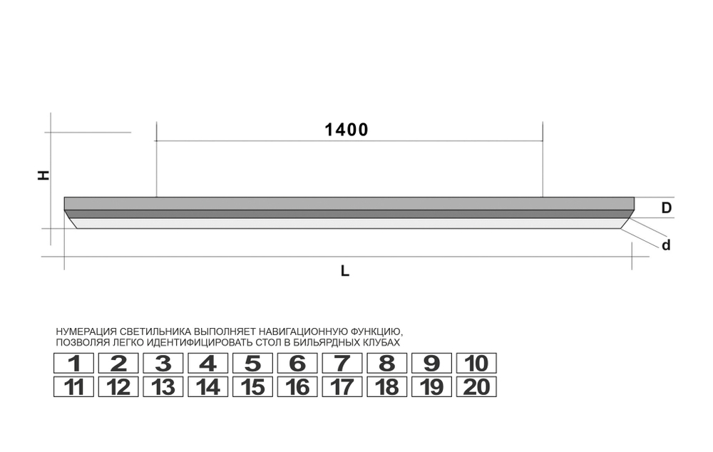 Лампа STARTBILLIARDS Club select 5 секций