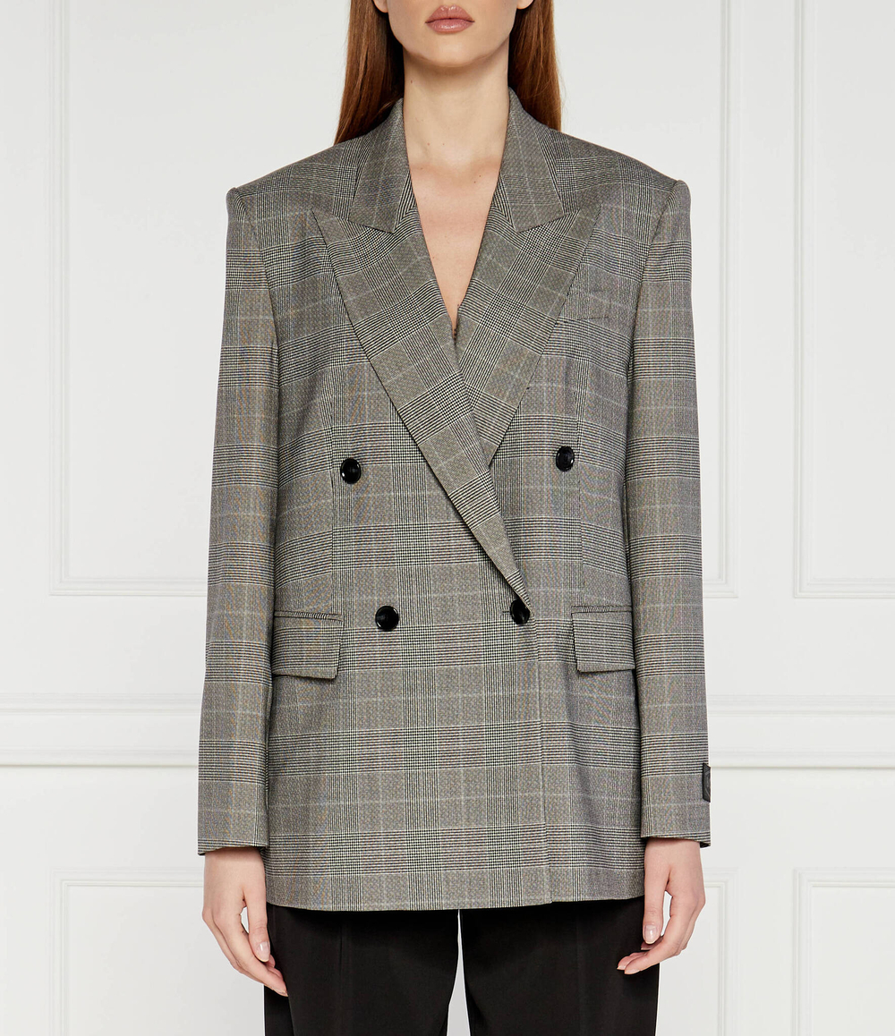 Хлопковый пиджак BOSS BLACK - серый(50523277)