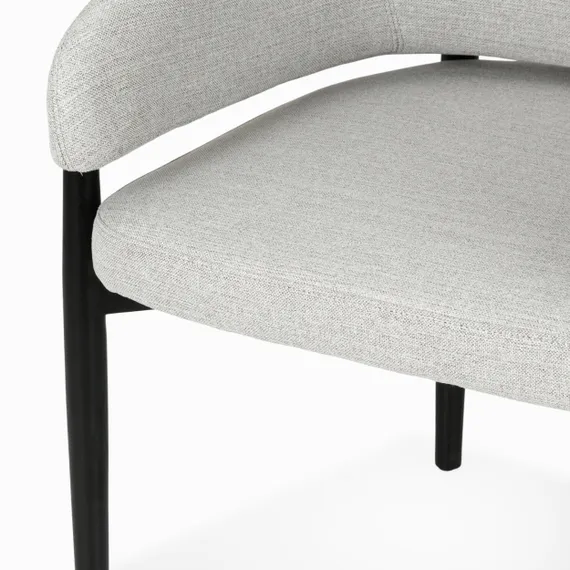 Обеденный стул Jeff, серая ткань, черные ножки