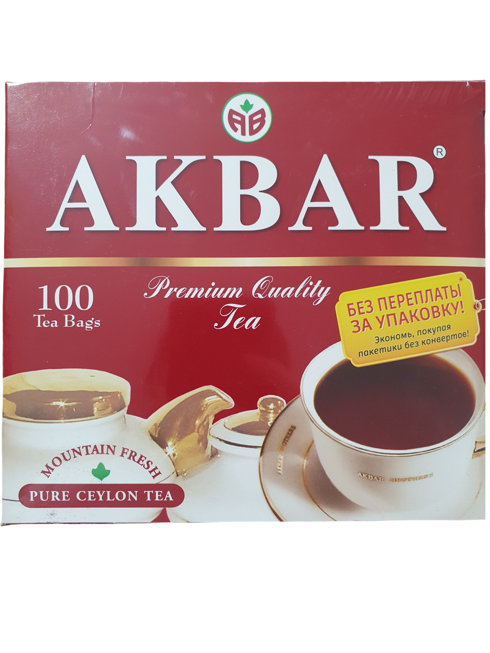 Чай черный AKBAR Красно-белая серия цейлонский в пакетиках, 100 х 2г
